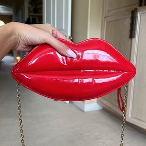 Red Lip Clutch Purse